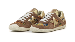 SNEAKERS GOAL 1633 BEIGE BROWN FLOWER